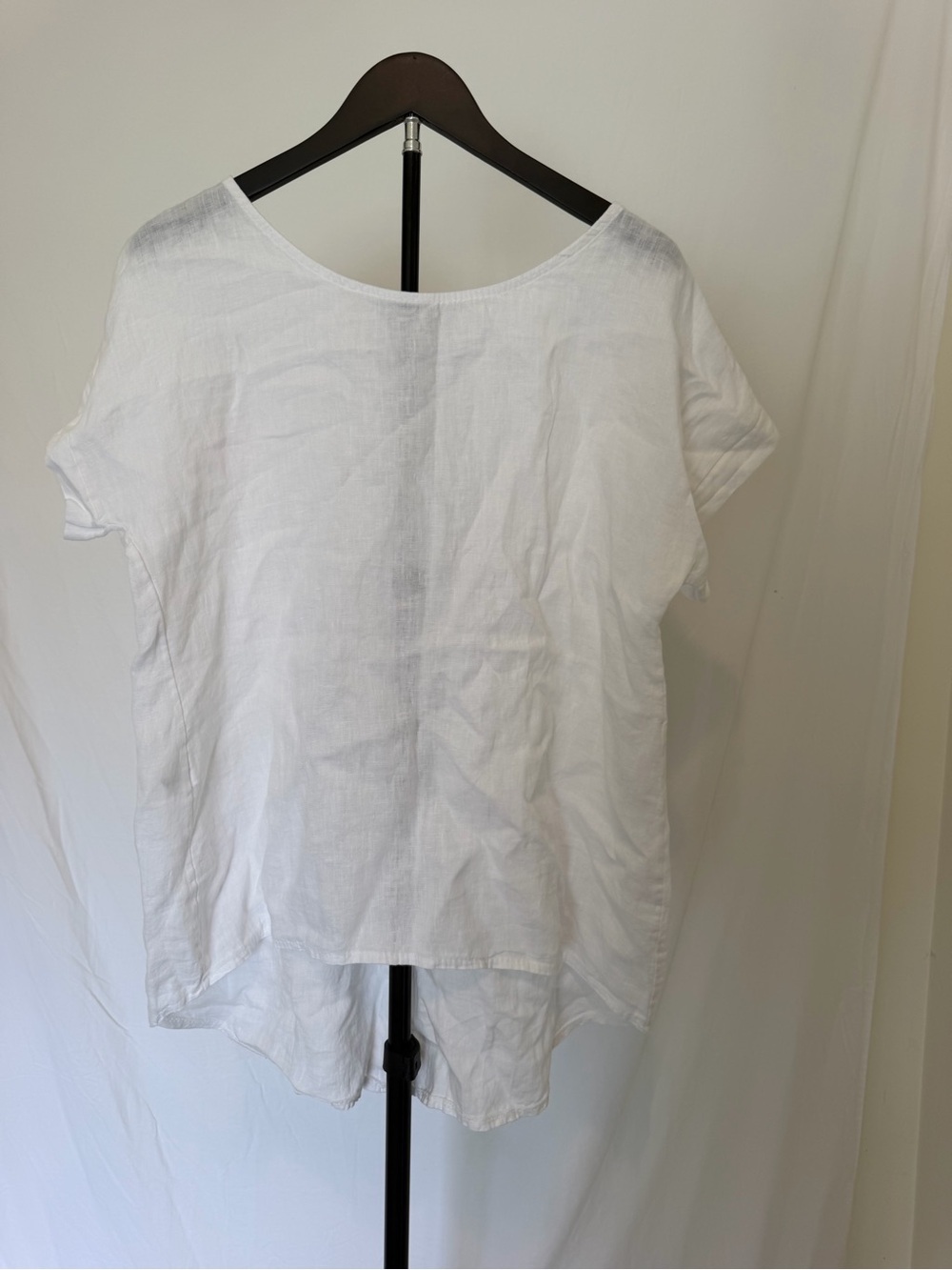Title: Terzo Millennio Made in Italy 100% Linen High-Low Top White Size Small